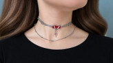 چوکر زنجیری دو تکه Vampire blood با آویز صلیب